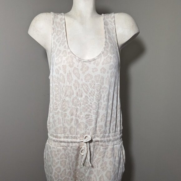 Splendid Beige Ole leopard Print Sleeveless Jumpsuit small S Pockets - Picture 5 of 8